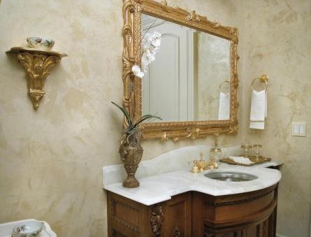 Plester dekoratif untuk kamar mandi - pelapis tahan lama dengan desain unik