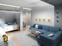 Design of a one-room apartment in a panel house (45 photos): features of renovation and decoration of the living room